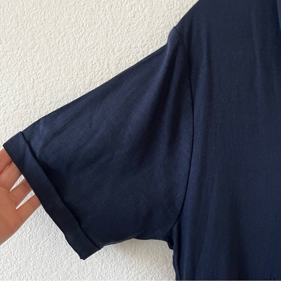 NWT Adeptt 100% Linen Babydoll Midi Shirt Dress Pockets Lagenlook SZ S - Picture 6 of 15